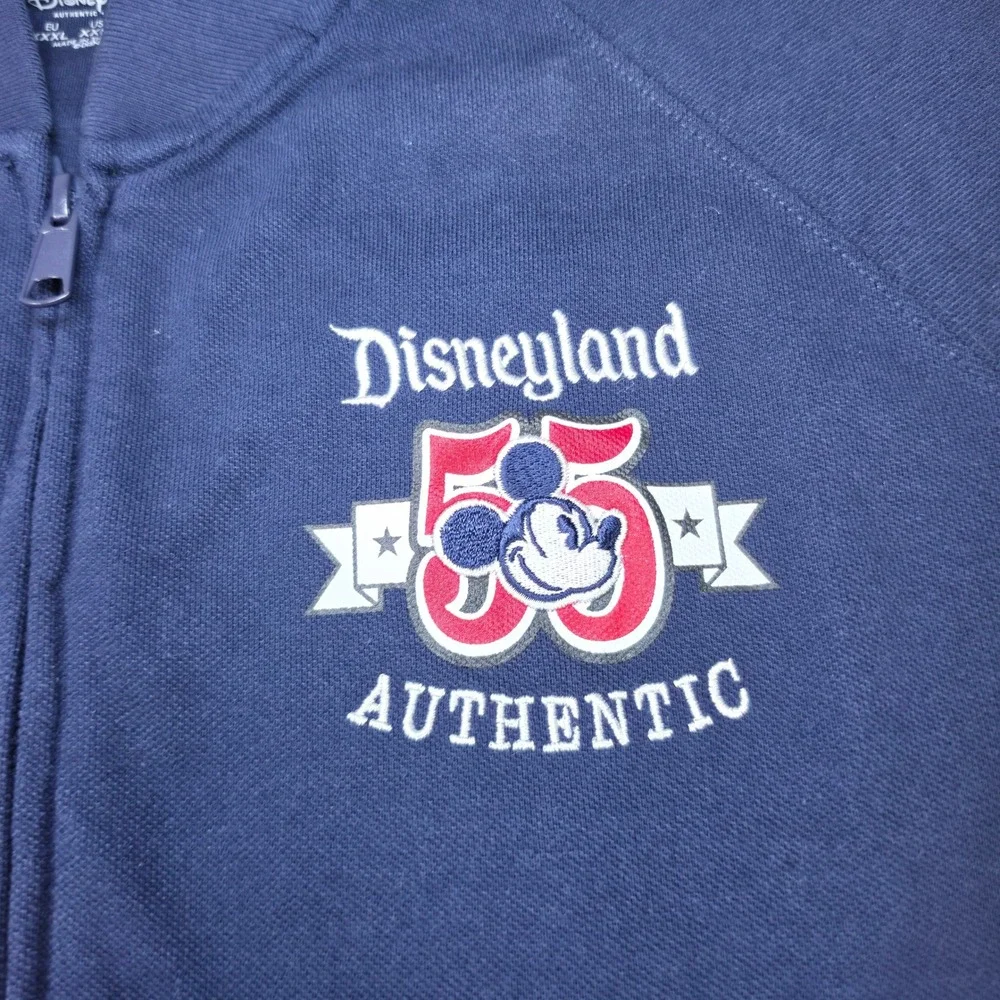Disney Parks Disneyland 1955 Mickey Mouse Full Zip Track Jacket Navy Blue XXL